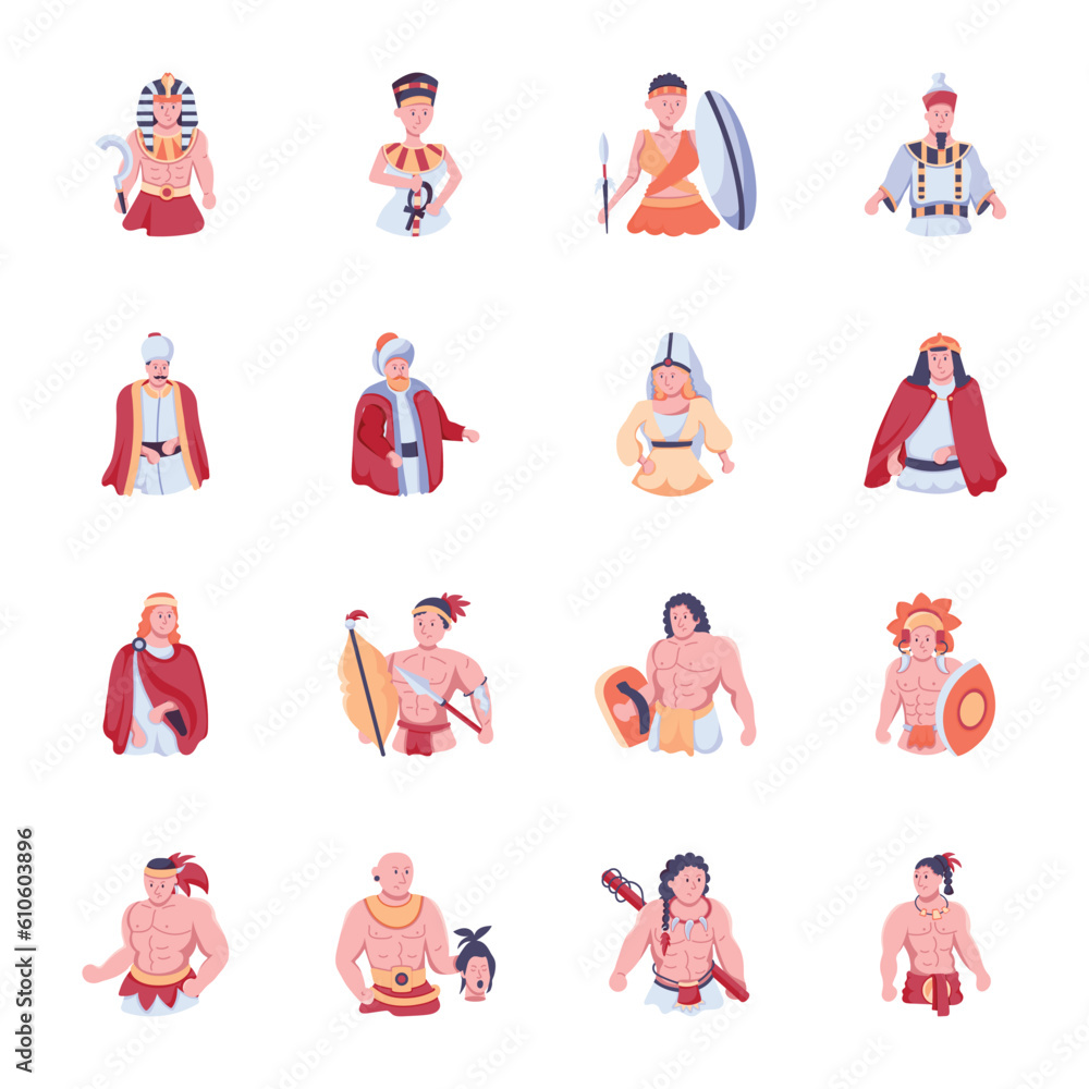 Bundle of Ancient Warriors Flat Icons
Bundle of Ancient Warriors Flat Icons