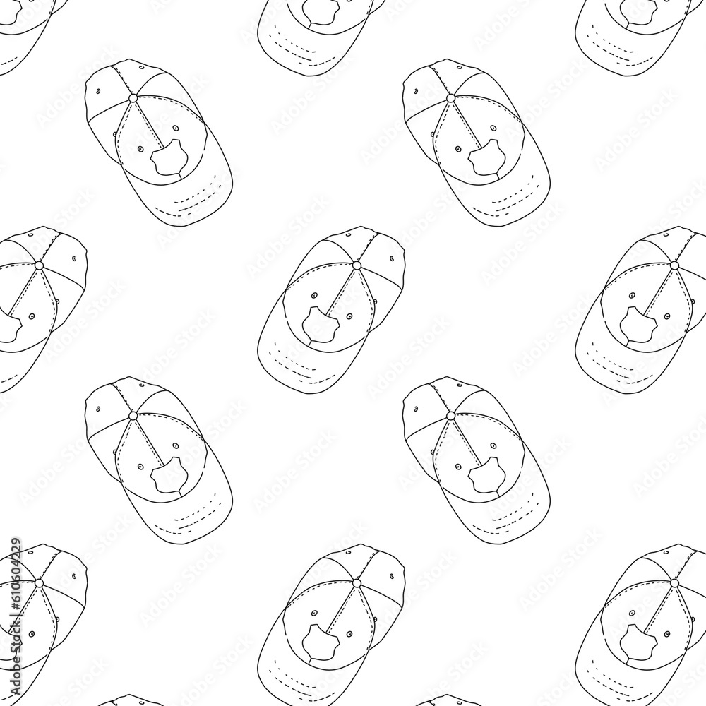 Camping seamless pattern, doodle camper adventure - great for textiles, banners, wallpapers.Doodle pattern isolated on white backgound.