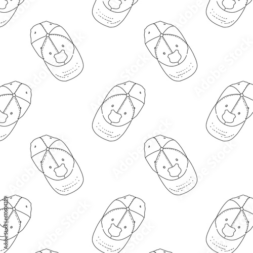 Camping seamless pattern, doodle camper adventure - great for textiles, banners, wallpapers.Doodle pattern isolated on white backgound.