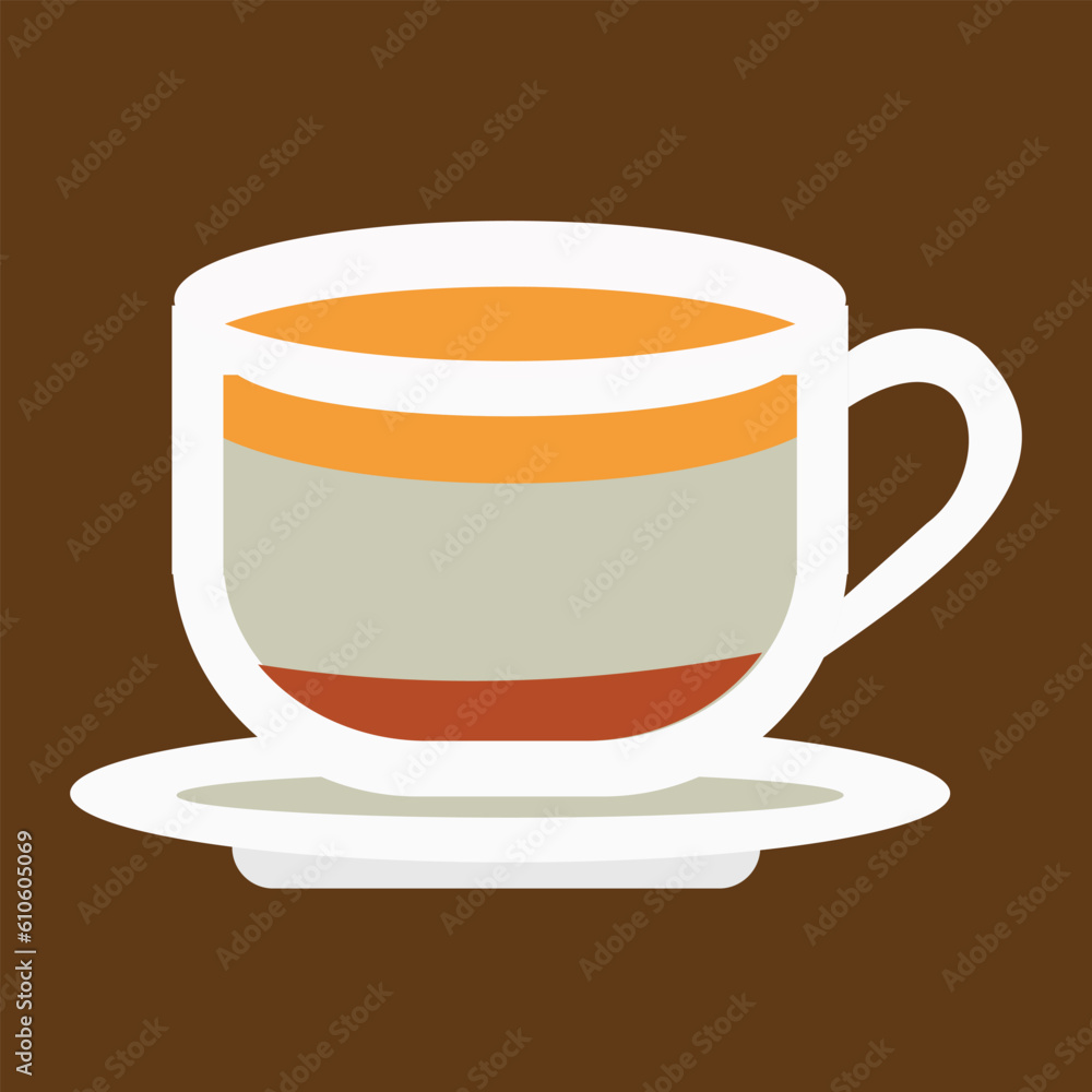 Coffee design over brown background, vector illustration. Eps 10. A cup of coffee filled with coffee, hot water and cream. Coffee in cup icon Coffee design over brown background, vector illustration. Eps 10. A cup of coffee filled with coffee, hot water and cream. Coffee in cup icon