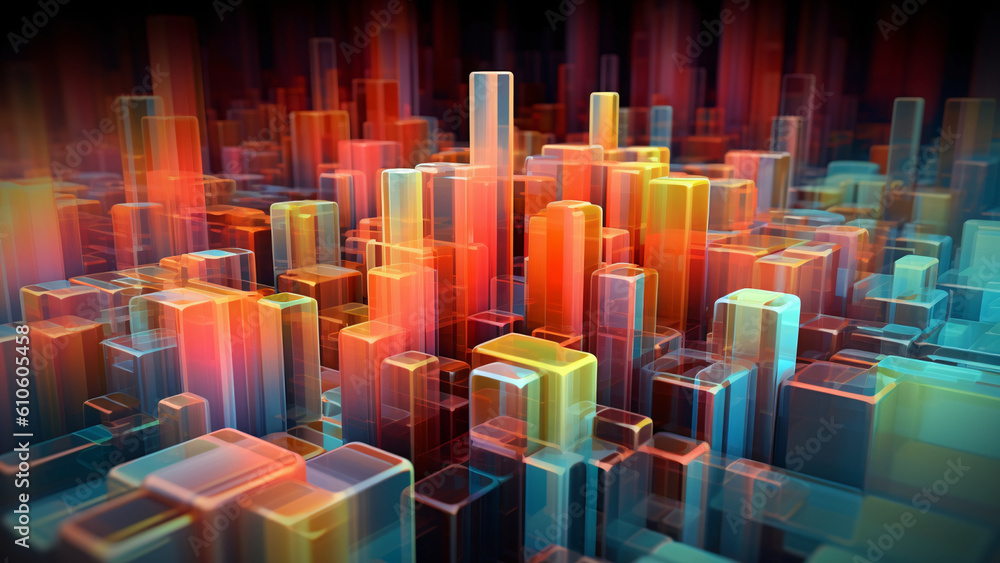 Fototapeta premium abstract cyberspace multicolored background, generative ai