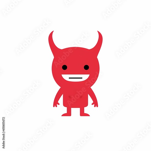 Cute red devil character. Generative AI