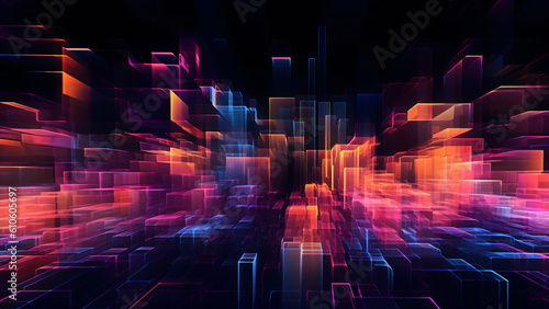 abstract cyberspace multicolored background, generative ai