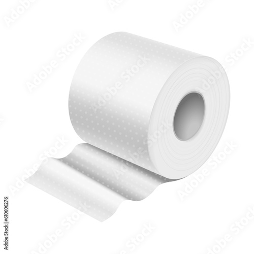 Toilet or bathroom isolated paper object. Towel