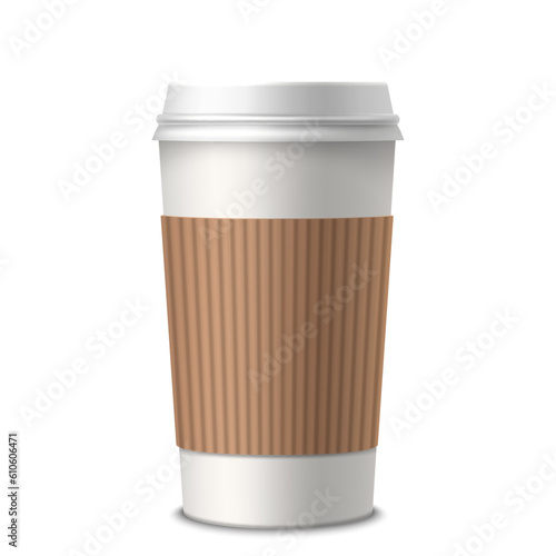 Isolated vector coffee cup for hot beverage drink
