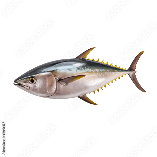 Pacific bluefin tuna isolated on white background cutout