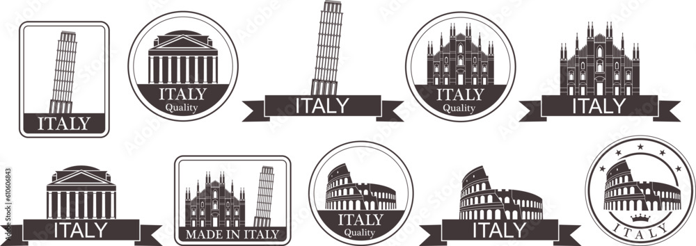 Obraz premium Italy logo. Isolated Italy on white background