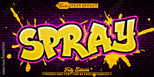Graffiti Colorful Spray Vector Editable Text Effect Template