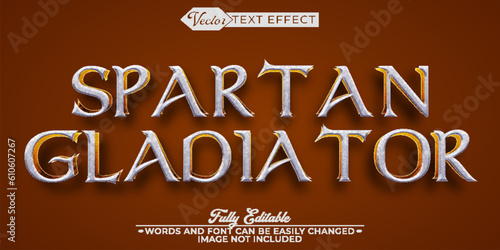 Historic Medieval Spartan Gladiator Vector Editable Text Effect Template