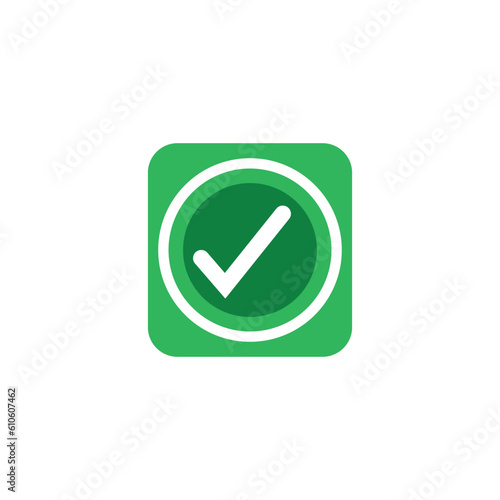 Check mark green line icons. Vector illustration. - Vector