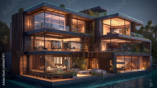 cool house, Generative AI. かっこいい家