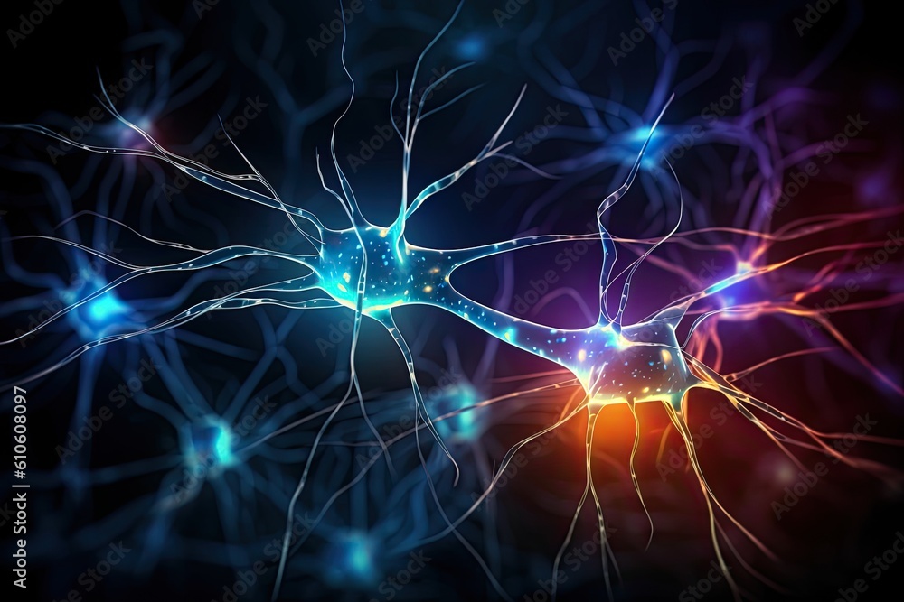 Elegant and beautiful abstract background representing neurons and neural connections. Generative AI