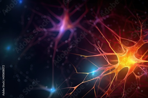 Elegant and beautiful abstract background representing neurons and neural connections. Generative AI © Gelpi