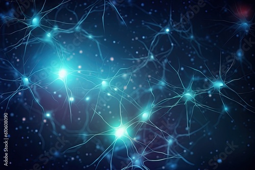 Elegant and beautiful abstract background representing neurons and neural connections. Generative AI