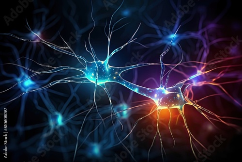 Elegant and beautiful abstract background representing neurons and neural connections. Generative AI