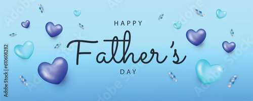 Happy father's day card on blue background Vector illustration. Happy Father Day design for greeting card, poster, banner, printing, mailing. 