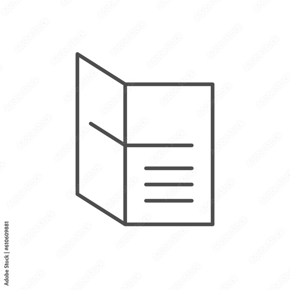 Folding leaflet line outline icon Folding leaflet line outline icon