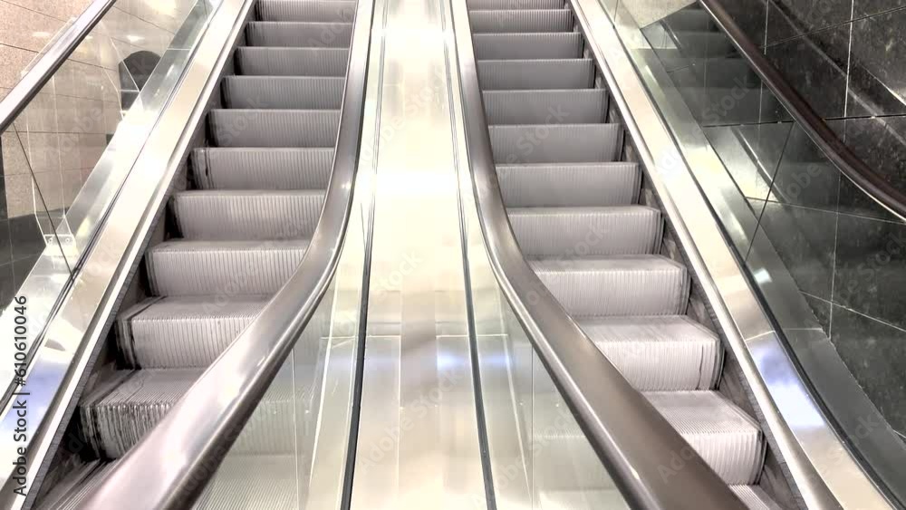 escalators. 4k video, 60 fps indoors. escalators. 4k video, 60 fps indoors.