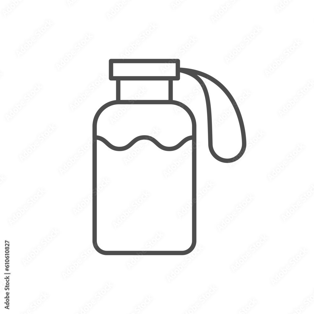 Bottle for water line icon