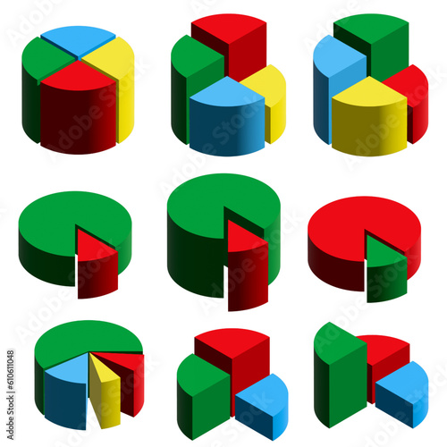 set of 3d chart
