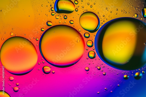 Macro oil and water multi colored abstract background