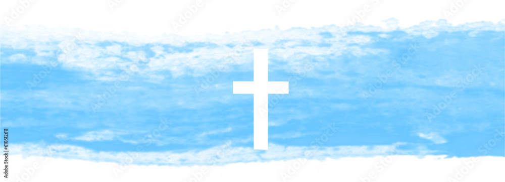 cross on blue background, cross on the sky, Watercolor eps Easter cross clipart. watercolour texture, banner with cross, crosses illustration Isolated on white background