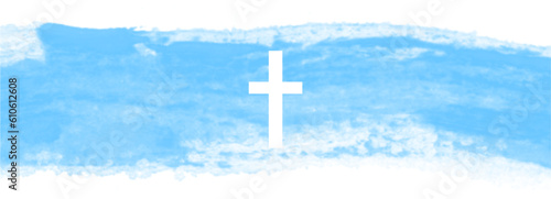 cross on blue background, cross on the sky, Watercolor eps Easter cross clipart. watercolour texture, banner with cross, crosses illustration Isolated on white background