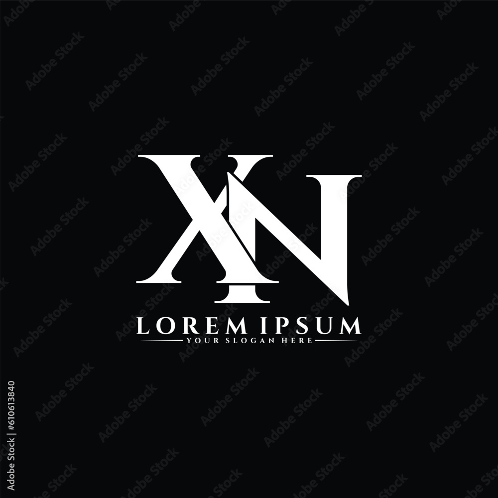 Letter XN luxury logo design vector