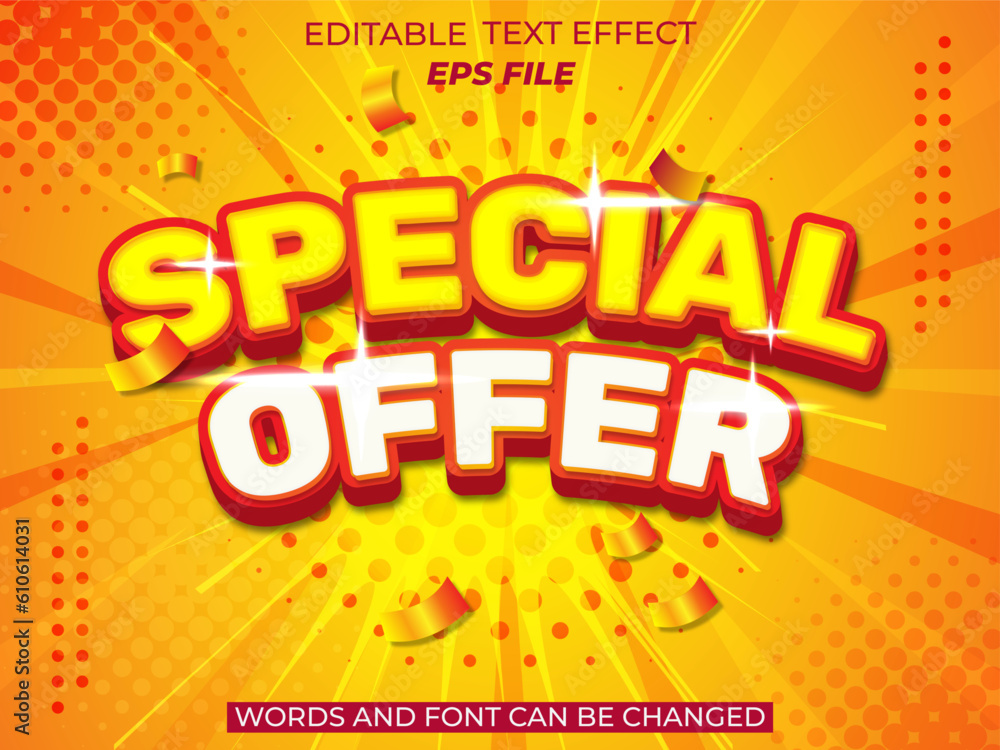 special offer text effect, font editable, typography, 3d text. vector template special offer text effect, font editable, typography, 3d text. vector template