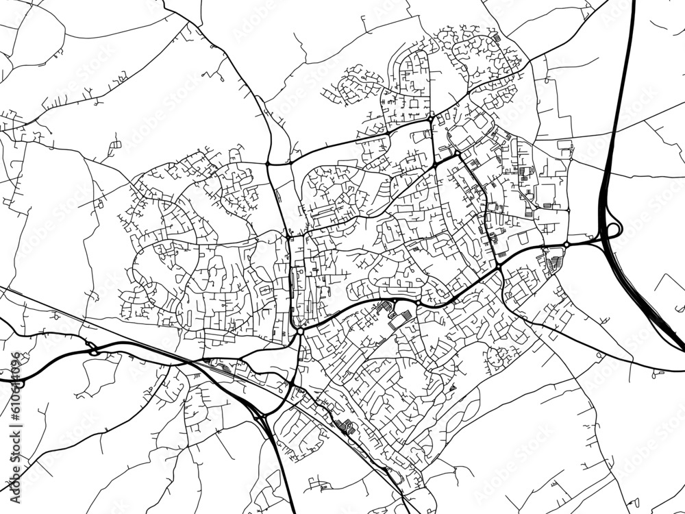 A vector road map of the city of Hemel Hempstead in the United Kingdom on a white background. A vector road map of the city of Hemel Hempstead in the United Kingdom on a white background.