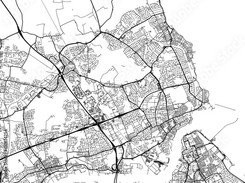A vector road map of the city of  Tynemouth in the United Kingdom on a white background. photo