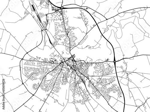 A vector road map of the city of  Carlisle in the United Kingdom on a white background.