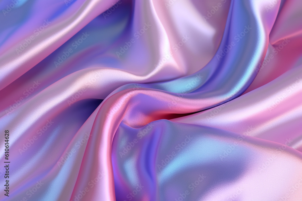 Obraz premium shiny holographic silk texture, generative ai
