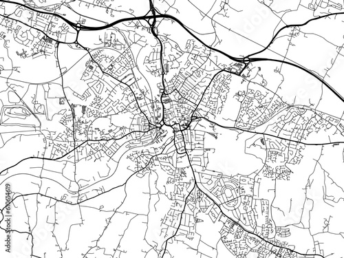 A vector road map of the city of  Maidstone in the United Kingdom on a white background.