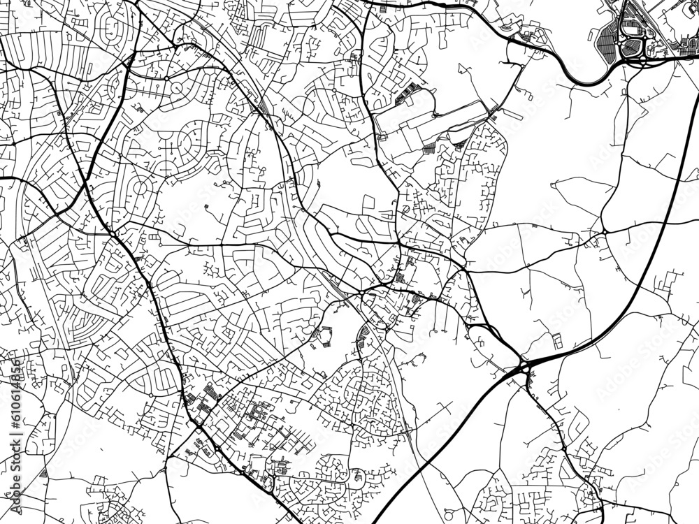 A vector road map of the city of Solihull in the United Kingdom on a white background. A vector road map of the city of Solihull in the United Kingdom on a white background.