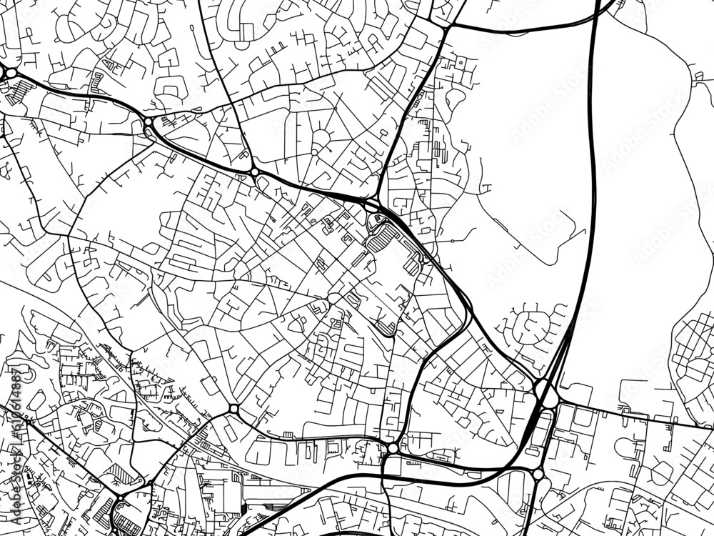 A vector road map of the city of  West Bromwich in the United Kingdom on a white background.