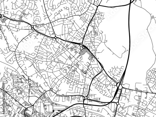 A vector road map of the city of  West Bromwich in the United Kingdom on a white background. photo