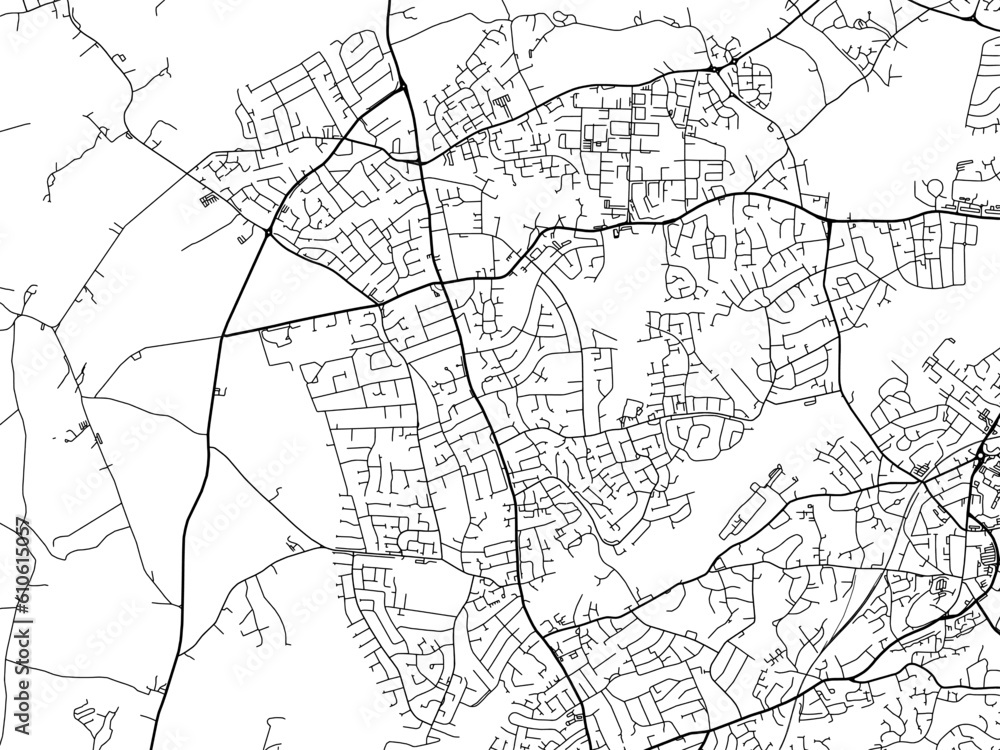 A vector road map of the city of  Kingswinford in the United Kingdom on a white background.