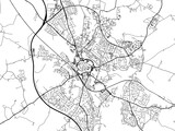 A vector road map of the city of  Stafford in the United Kingdom on a white background.