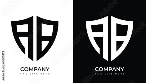 AB logo. AB shield logo design. AB logo for technology, business and real estate brand