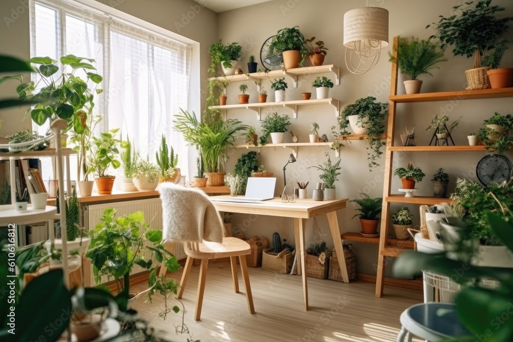 Fototapeta premium modern design cozy study room. Ai gerated