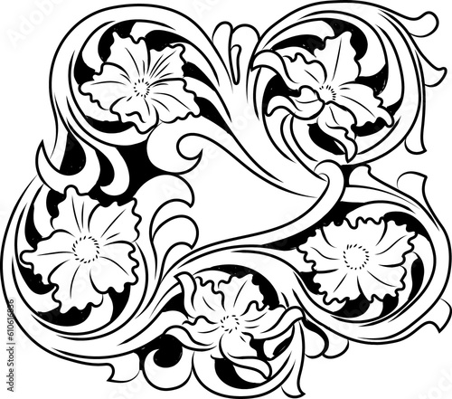 pattern for leather carvings, sheridan style carvings photo