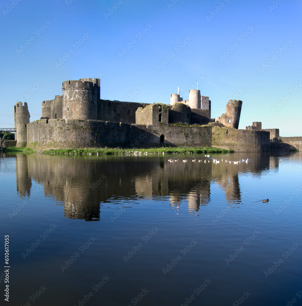 UK, Wales, Glamorgan, Caerphilly Castle
