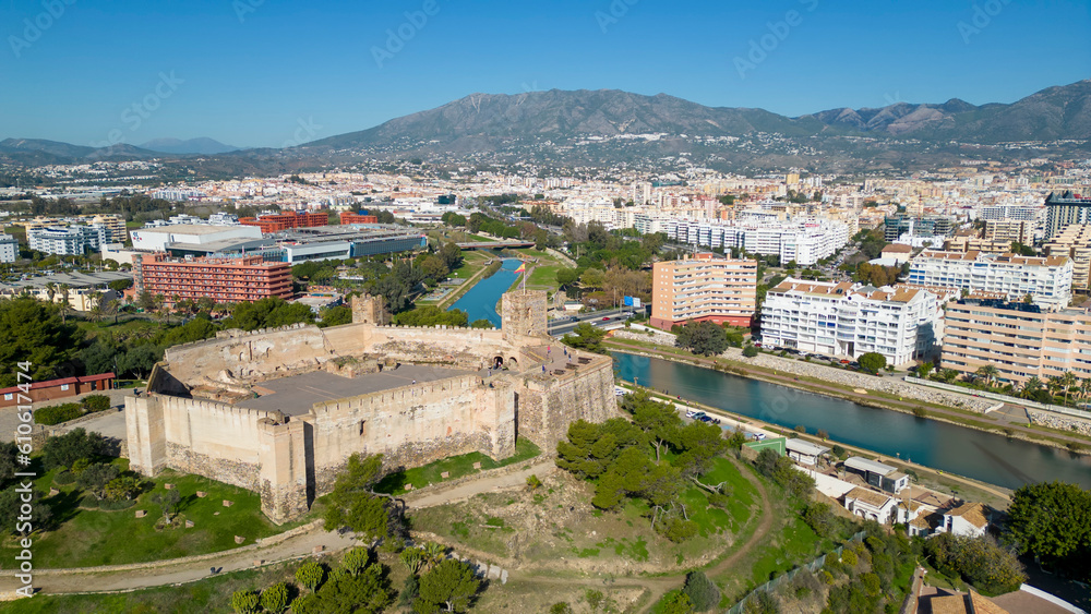 vista del castillo de Sohail en el municipio de Fuengirola en la costa del sol de Málaga, Andalucía