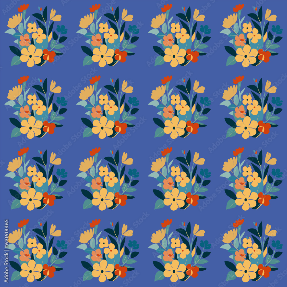 Vector seamless pattern, with flowers Vector seamless pattern, with flowers
