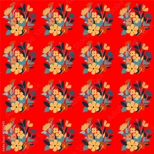 Vector seamless  pattern  with flowers