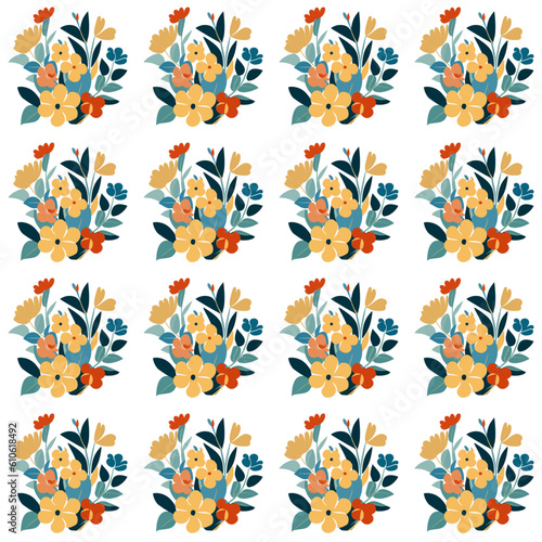 Vector seamless pattern  with flowers