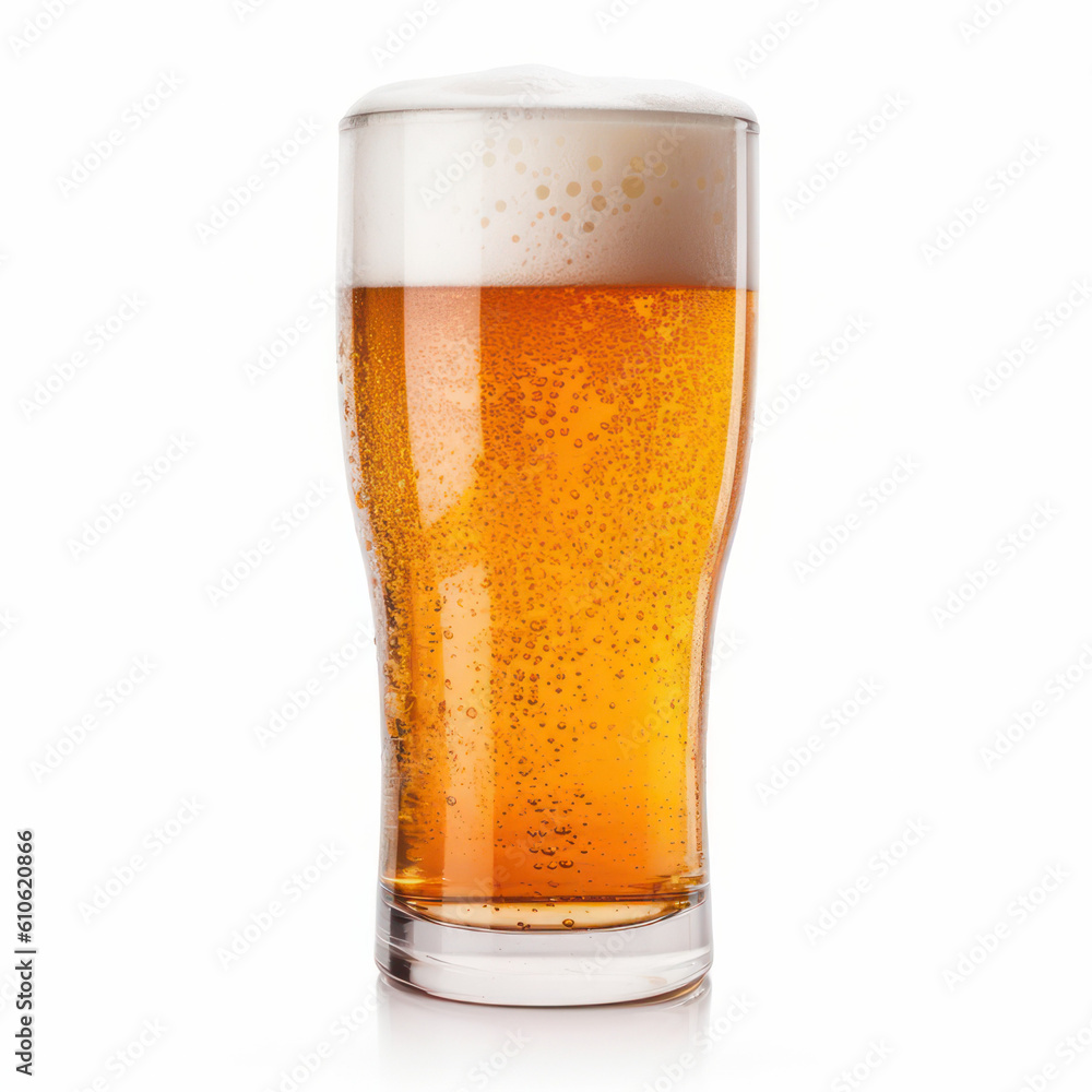 Glass of beer, generative AI Glass of beer, generative AI