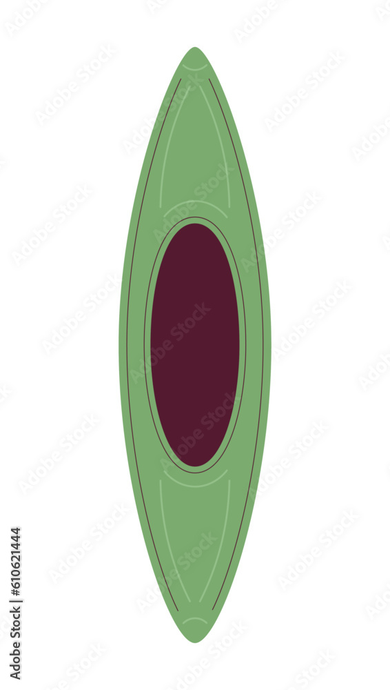Kayak boat semi flat colour vector object. Canoe vessel. Water sports equipment. Outdoor recreation. Editable cartoon clip art icon on white background. Simple spot illustration for web graphic design Kayak boat semi flat colour vector object. Canoe vessel. Water sports equipment. Outdoor recreation. Editable cartoon clip art icon on white background. Simple spot illustration for web graphic design