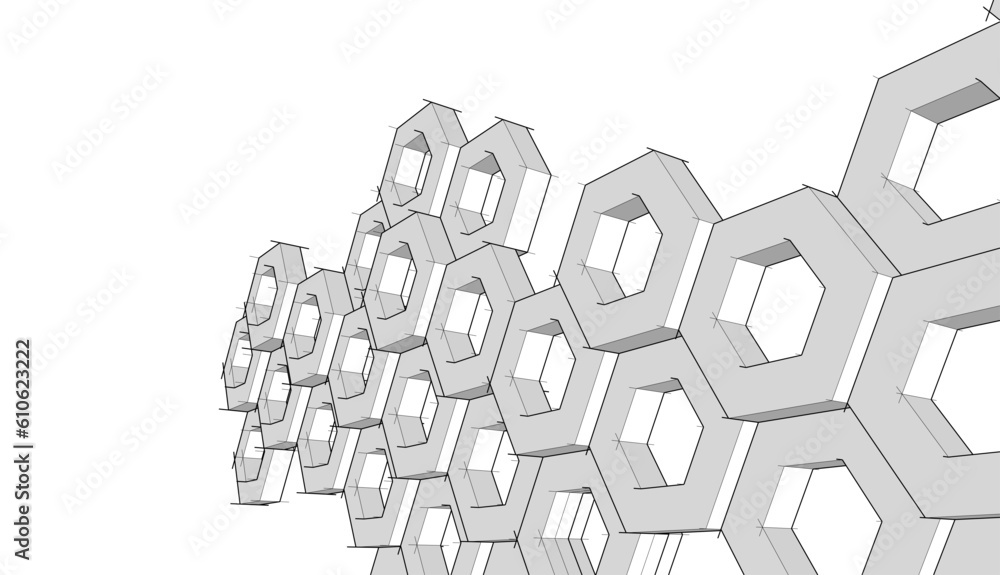 Obraz premium abstract 3d architecture vector illustration